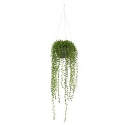 Indoor String Of Pearl Artificial Plant Hanging Basket