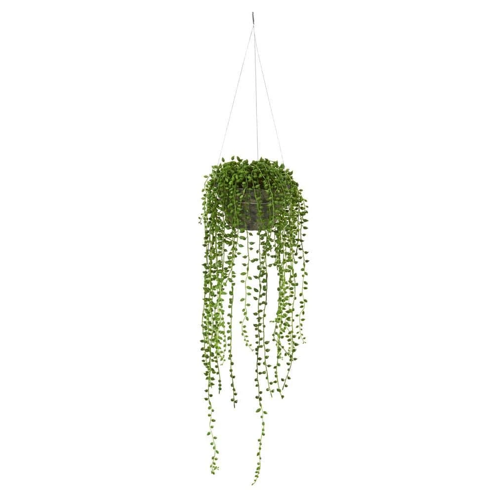 Indoor String Of Pearl Artificial Plant Hanging Basket 3 Indoor String Of Pearl Artificial Plant Hanging Basket