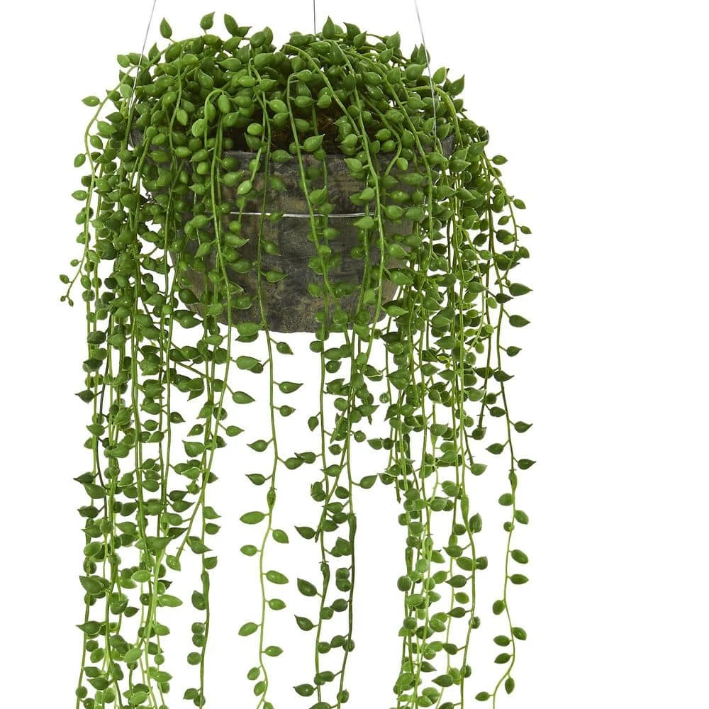 Indoor String Of Pearl Artificial Plant Hanging Basket 5 Indoor String Of Pearl Artificial Plant Hanging Basket - Image 3