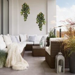 31 In. Artificial Strawberry Hanging Bush With Berry (Set Of 2) -AFLORAL ONLINE STORE nearly natural artificial ferns 6115 s2 1f 1000