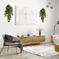 31 In. Artificial Strawberry Hanging Bush With Berry (Set Of 2) -AFLORAL ONLINE STORE nearly natural artificial ferns 6115 s2 4f 1000