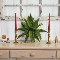 Indoor 14 In. Boston Fern Artificial Plant (Set Of 6) -AFLORAL ONLINE STORE nearly natural artificial ferns 6125 s6 31 1000