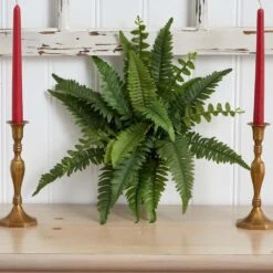 Indoor 14 In. Boston Fern Artificial Plant (Set Of 6) -AFLORAL ONLINE STORE nearly natural artificial ferns 6125 s6 4f 1000
