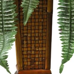 33 In. Artificial Boston Fern Silk Plant With Decorative Vase -AFLORAL ONLINE STORE nearly natural artificial ferns 6553 4f 1000