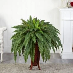 38 In. Artificial H Green Boston Fern With Stand Silk Plant 10 38 In. Artificial H Green Boston Fern With Stand Silk Plant -AFLORAL ONLINE STORE nearly natural artificial ferns 6627 1f 1000