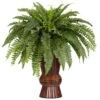 33 In. H Boston Fern With Bamboo Vase Artificial Plant 1 33 In. H Boston Fern With Bamboo Vase Artificial Plant -AFLORAL ONLINE STORE nearly natural artificial ferns 6628 64 1000