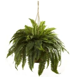 Artificial Double Giant Boston Fern Hanging Basket -AFLORAL ONLINE STORE nearly natural artificial ferns 6788 4f 1000