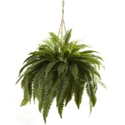 Artificial Double Giant Boston Fern Hanging Basket