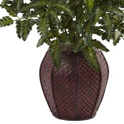 Artificial Bracken Fern With Decorative Planter -AFLORAL ONLINE STORE nearly natural artificial ferns 6887 4f 1000