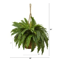 29 In. Artificial Boston Fern Hanging Basket 13 29 In. Artificial Boston Fern Hanging Basket -AFLORAL ONLINE STORE nearly natural artificial ferns 6931 44 1000