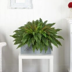 Indoor Boston Fern Artificial Plant In Stone Planter 7 Indoor Boston Fern Artificial Plant In Stone Planter -AFLORAL ONLINE STORE nearly natural artificial ferns 8064 31 1000