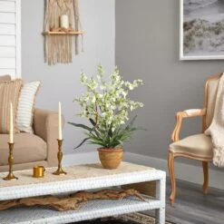 26 In. Artificial Dancing Lady Silk Orchid Arrangement In Green -AFLORAL ONLINE STORE nearly natural artificial flowers 1005 gr 31 1000