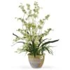 26 In. Artificial Dancing Lady Silk Orchid Arrangement In Green -AFLORAL ONLINE STORE nearly natural artificial flowers 1005 gr 64 1000