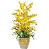 32 In. Artificial Triple Dancing Lady Silk Flower Arrangement In Yellow -AFLORAL ONLINE STORE nearly natural artificial flowers 1070 yl 64 1000