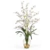 31 In. Artificial Dancing Lady Liquid Illusion Silk Flower Arrangement In White -AFLORAL ONLINE STORE nearly natural artificial flowers 1073 wh 64 1000