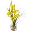 18 In. Artificial Calla Lilly Liquid Illusion Silk Flower Arrangement In Yellow -AFLORAL ONLINE STORE nearly natural artificial flowers 1118 yl 64 1000