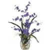 19 In. Artificial Dancing Lady Orchid Liquid Illusion Silk Flower Arrangement In Purple