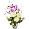 21.5 In. Artificial H White Peony And Orchid Silk Flower Arrangement 1 21.5 In. Artificial H White Peony And Orchid Silk Flower Arrangement -AFLORAL ONLINE STORE nearly natural artificial flowers 1175 wh 64 1000