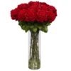 31 In. Artificial H Red Giant Rose Silk Flower Arrangement -AFLORAL ONLINE STORE nearly natural artificial flowers 1214 64 1000