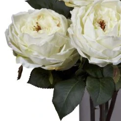 18 In. Artificial H White Fancy Rose With Cylinder Vase Silk Flower Arrangement 13 18 In. Artificial H White Fancy Rose With Cylinder Vase Silk Flower Arrangement -AFLORAL ONLINE STORE nearly natural artificial flowers 1247 wh 1f 1000