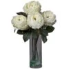 18 In. Artificial H White Fancy Rose With Cylinder Vase Silk Flower Arrangement 2 18 In. Artificial H White Fancy Rose With Cylinder Vase Silk Flower Arrangement -AFLORAL ONLINE STORE nearly natural artificial flowers 1247 wh 64 1000