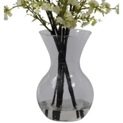 Cherry Blossoms With Vase Arrangement In White -AFLORAL ONLINE STORE nearly natural artificial flowers 1315 wh 4f 1000