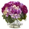 Artificial Multi-Tone Hydrangea With Vase -AFLORAL ONLINE STORE nearly natural artificial flowers 1364 bu 64 1000