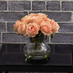 Rose Artificial Arrangement With Vase -AFLORAL ONLINE STORE nearly natural artificial flowers 1367 ph 31 1000