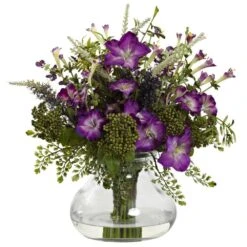 Artificial Large Mixed Morning Glory With Vase