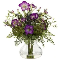 Artificial Mixed Morning Glory With Vase
