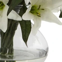 Artificial Large Lily Arrangement With Vase -AFLORAL ONLINE STORE nearly natural artificial flowers 1432 4f 1000