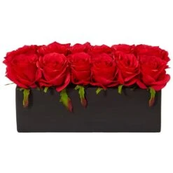 Artificial Dozen Silk Roses -AFLORAL ONLINE STORE nearly natural artificial flowers 1487 rd 1f 1000