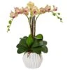 Indoor Phalaenopsis Orchid Silk Artificial Arrangement In White Vase -AFLORAL ONLINE STORE nearly natural artificial flowers 1489 64 1000