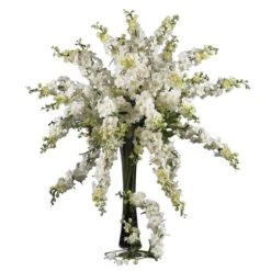 38.5 In. Artificial H White Delphinium Stem (Set Of 12) -AFLORAL ONLINE STORE nearly natural artificial flowers 2128 s12 wh 31 1000
