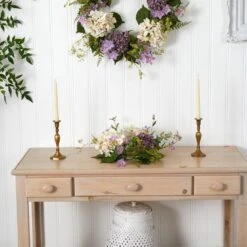 7 In. Artificial Hydrangea Berry Candelabrum In Purple -AFLORAL ONLINE STORE nearly natural artificial flowers 4532 31 1000