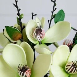 15 In. Artificial Magnolia Arrangement With Vase 14 15 In. Artificial Magnolia Arrangement With Vase -AFLORAL ONLINE STORE nearly natural artificial flowers 4534 wh 44 1000