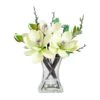 15 In. Artificial Magnolia Arrangement With Vase -AFLORAL ONLINE STORE nearly natural artificial flowers 4534 wh 64 1000