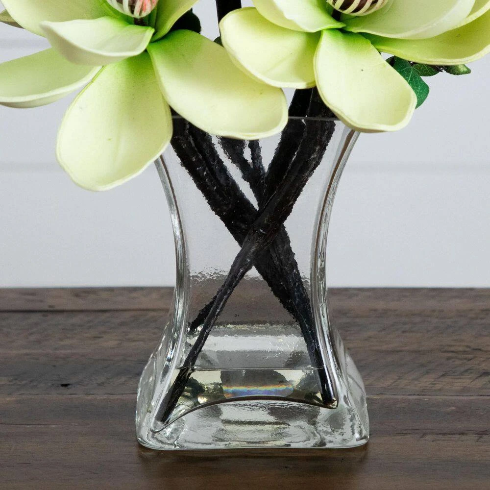 15 In. Artificial Magnolia Arrangement With Vase 8 15 In. Artificial Magnolia Arrangement With Vase - Image 6