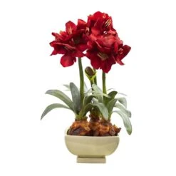 26 In. Artificial Amaryllis Arrangement With Vase 9 26 In. Artificial Amaryllis Arrangement With Vase -AFLORAL ONLINE STORE nearly natural artificial flowers 4536 rd 31 1000