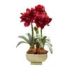 26 In. Artificial Amaryllis Arrangement With Vase -AFLORAL ONLINE STORE nearly natural artificial flowers 4536 rd 64 1000