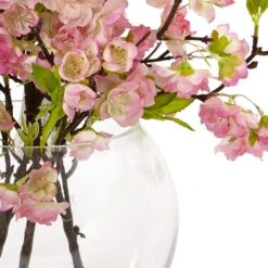 14 In. Artificial Cherry Blossom In Large Vase -AFLORAL ONLINE STORE nearly natural artificial flowers 4572 44 1000