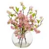 14 In. Artificial Cherry Blossom In Large Vase -AFLORAL ONLINE STORE nearly natural artificial flowers 4572 64 1000
