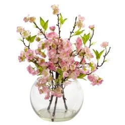 14 In. Artificial Cherry Blossom In Large Vase