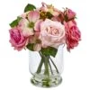10 In. Artificial Rose And Berry Arrangement -AFLORAL ONLINE STORE nearly natural artificial flowers 4573 64 1000