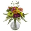 15 In. Artificial Mixed Flower In Glass Vase 2 15 In. Artificial Mixed Flower In Glass Vase -AFLORAL ONLINE STORE nearly natural artificial flowers 4585 64 1000