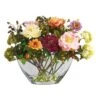 14 In. Artificial Peony Silk Flower Arrangement With Glass Vase -AFLORAL ONLINE STORE nearly natural artificial flowers 4668 64 1000