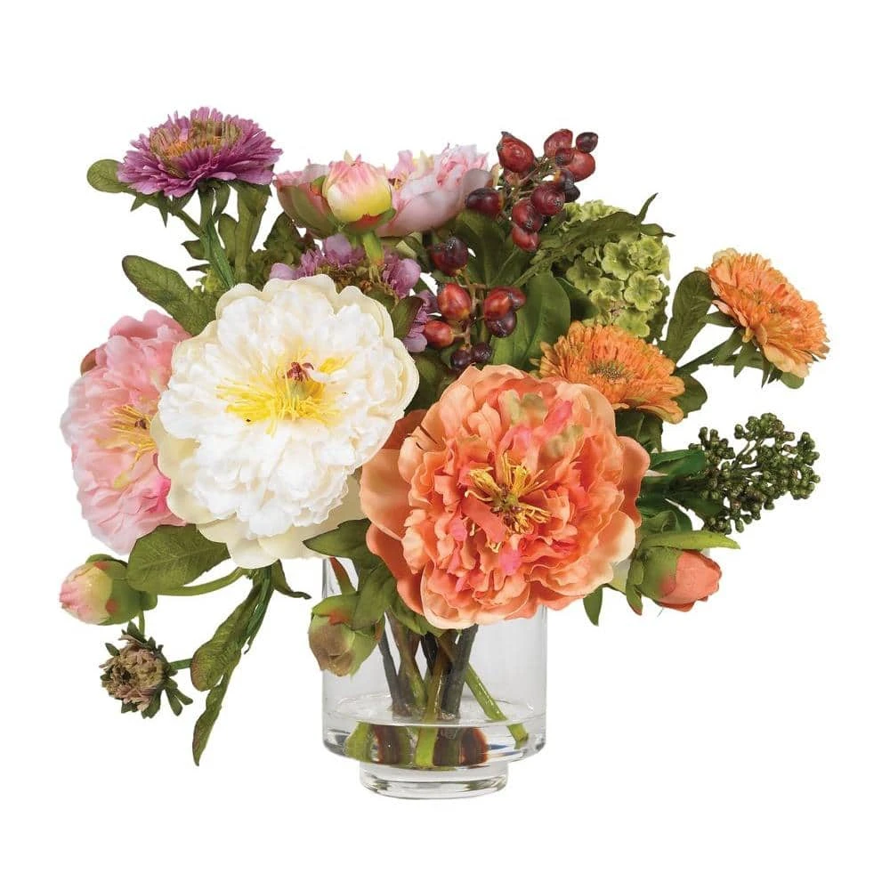 10 In. Artificial Peony Silk Arrangement 3 10 In. Artificial Peony Silk Arrangement