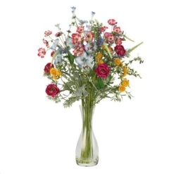 25 In. Artificial H Assorted Veranda Garden Silk Flower Arrangement