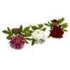 Indoor 6in. Artificial H Assorted Peony With Glass Vase (Set Of 3) -AFLORAL ONLINE STORE nearly natural artificial flowers 4789 64 1000