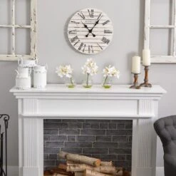 8 In. Artificial H White Cymbidium With Vase Silk Flower Arrangement (Set Of 3) -AFLORAL ONLINE STORE nearly natural artificial flowers 4797 1f 1000